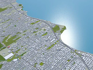 Florianopolis city State of Santa Catarina Brazil 60km 3D Model
