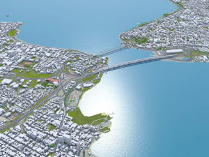 Florianopolis city State of Santa Catarina Brazil 60km 3D Model
