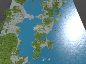 Florianopolis city State of Santa Catarina Brazil 60km 3D Model