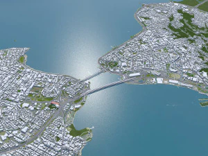 Florianopolis city State of Santa Catarina Brazil 60km 3D Model