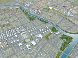 Chifeng Inner city Mongolia China 35km 3D Model