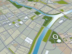 Chifeng Inner city Mongolia China 35km 3D Model