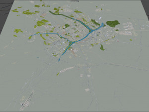 Chifeng Inner city Mongolia China 35km Modelo 3D