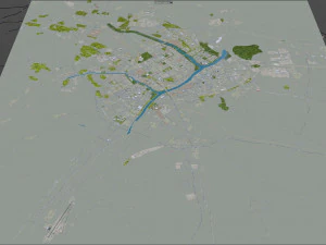 Chifeng Inner city Mongolia China 35km 3D Model