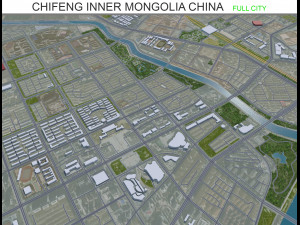 Chifeng Inner city Mongolia China 35km Modelo 3D