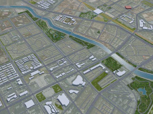 Chifeng Inner city Mongolia China 35km 3D Model
