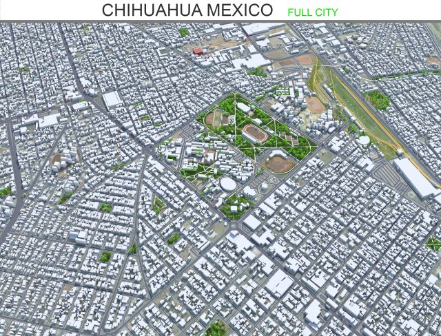 Chihuahua city Mexico 30km 3Dモデル .c4d .max .obj .3ds .fbx .stl .blend 