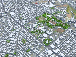 Chihuahua city Mexico 30km 3D Model