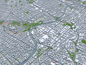 Chihuahua city Mexico 30km 3D Model