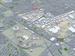Chihuahua city Mexico 30km 3D Model