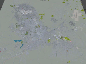 Chihuahua city Mexico 30km 3D Model