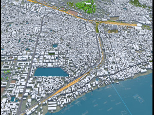 Chittagong city Bangladesh 30km 3D Modell