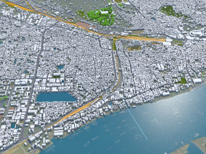Chittagong city Bangladesh 30km 3D Modell