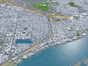 Chittagong city Bangladesh 30km 3D Model