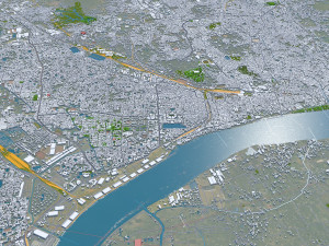 Chittagong city Bangladesh 30km 3D Modell
