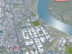 Chittagong city Bangladesh 30km 3D Modell