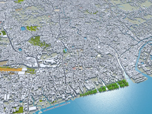 Chittagong city Bangladesh 30km 3D Modell