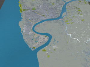 Chittagong city Bangladesh 30km 3D Modell
