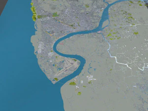 Chittagong city Bangladesh 30km 3D Model