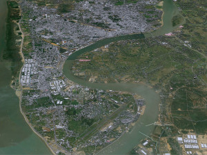 Chittagong city Bangladesh 30km 3D Modell