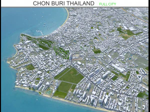 Chon şehri Buri Tayland 120km 3D Model