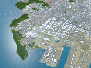 Chon city Buri Thailand 120km 3D Model