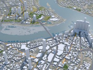 Chongqing city China 50km Modelo 3D