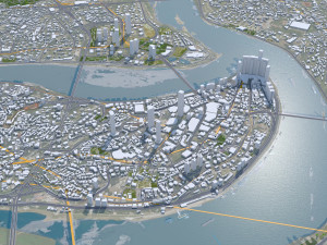 Chongqing city China 50km Modelo 3D