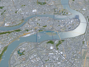 Chongqing city China 50km Modelo 3D