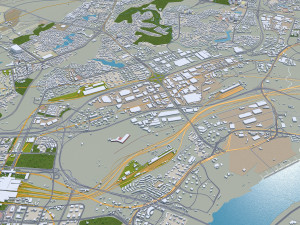 Chongqing city China 50km Modelo 3D