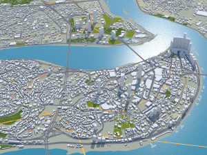 Chongqing city China 50km Modelo 3D