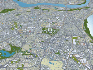 Chongqing city China 50km Modelo 3D