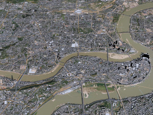 Chongqing city China 50km Modelo 3D