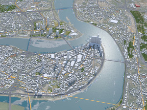 Chongqing city China 50km Modelo 3D