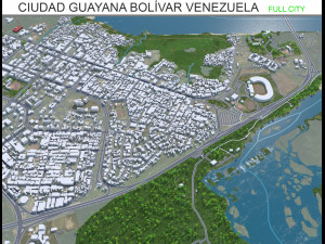 Ciudad Guayana city Bolvar Venezuela 30km 3D मॉडल