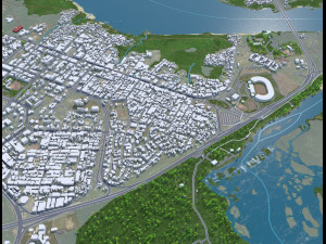 Ciudad Guayana city Bolvar Venezuela 30km Model 3D