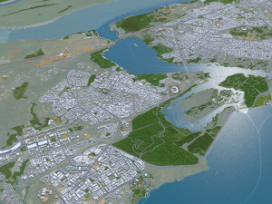 Ciudad Guayana city Bolvar Venezuela 30km Model 3D