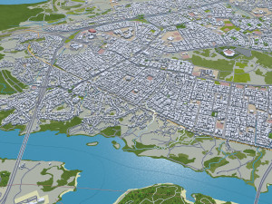 Ciudad Guayana city Bolvar Venezuela 30km Model 3D