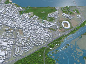 Ciudad Guayana city Bolvar Venezuela 30km Model 3D
