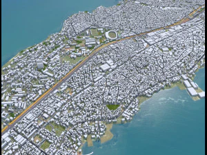 Conakry ciudad Guinea 50 km Modelo 3D