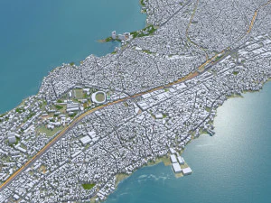 Conakry ciudad Guinea 50 km Modelo 3D