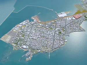 Conakry ciudad Guinea 50 km Modelo 3D