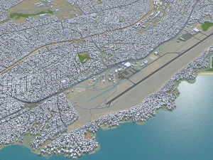 Conakry ciudad Guinea 50 km Modelo 3D
