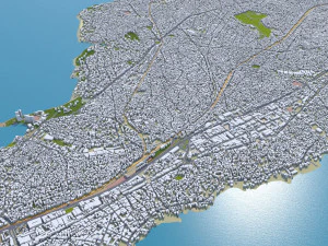Conakry ciudad Guinea 50 km Modelo 3D