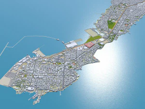 Conakry ciudad Guinea 50 km Modelo 3D