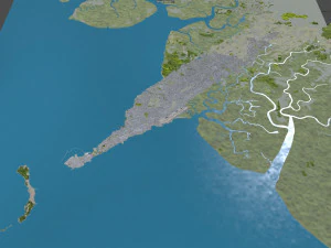 Conakry ciudad Guinea 50 km Modelo 3D