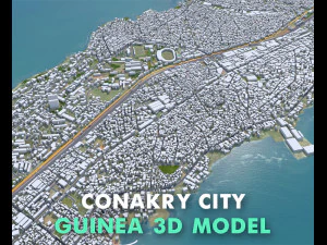 Conakry ciudad Guinea 50 km Modelo 3D