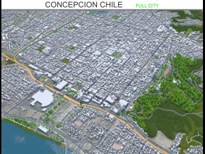 Concepcion city Chile 25km 3D Model