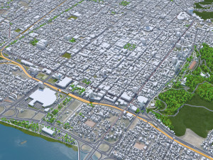 Concepcion city Chile 25km 3Dモデル