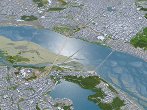 Concepcion city Chile 25km 3Dモデル